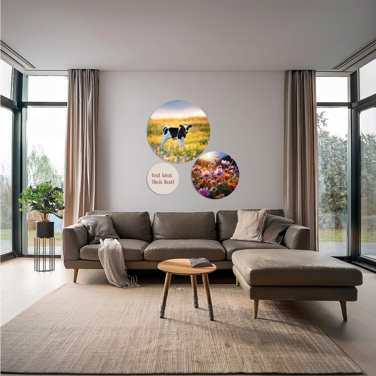 woonkamer met cirkels