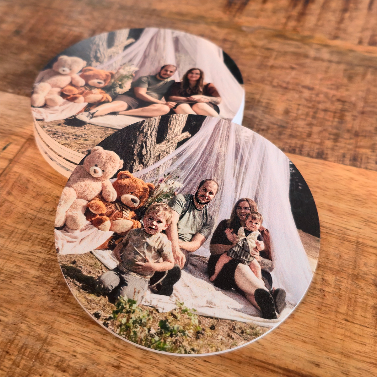 onderzetters set rond met eigen foto