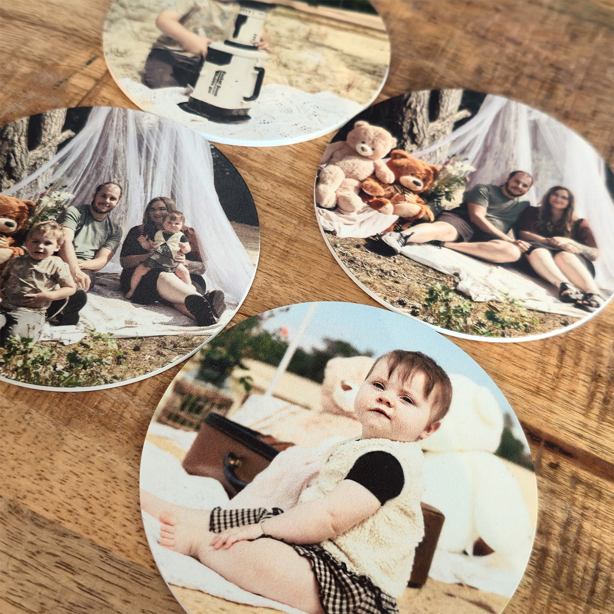 onderzetters set rond met eigen foto
