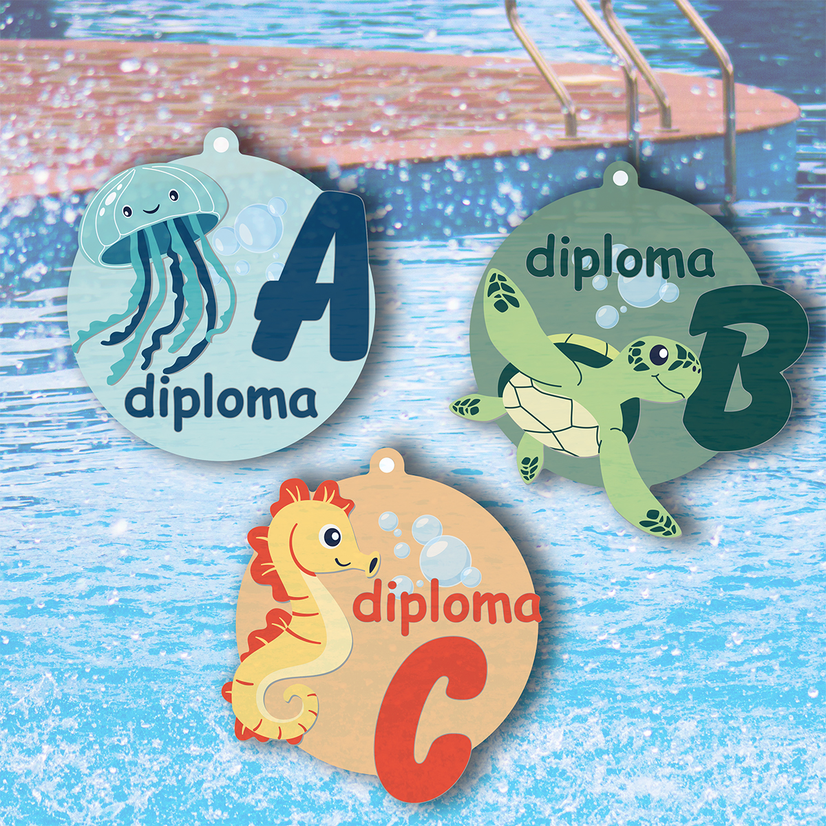 Zwemdiploma A B C medaille