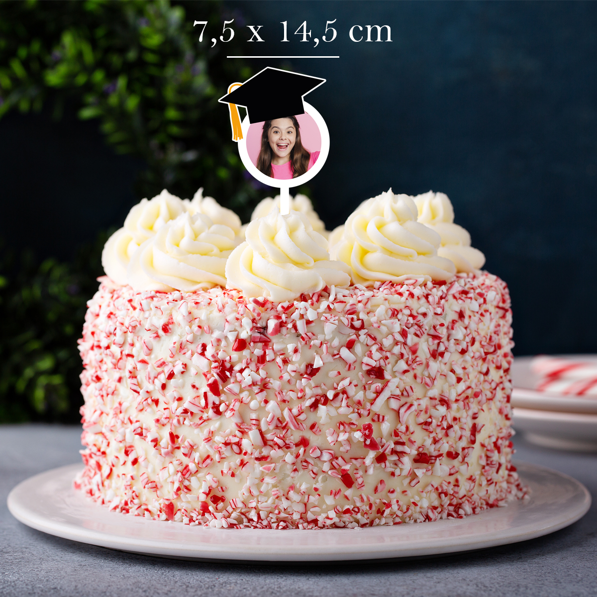geslaagd cake toppers met foto + lengte