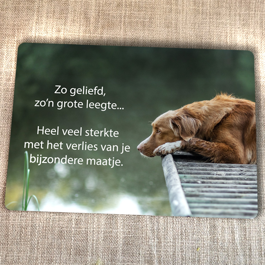 Met oprechte mededeling acrylaat kaartje