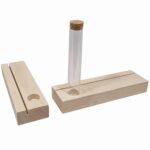 Houten blokje A4 met vaasje incl. Droogbloemen +&euro;7,95