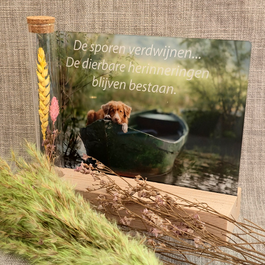 Plexiglas gedenk kaart met toller