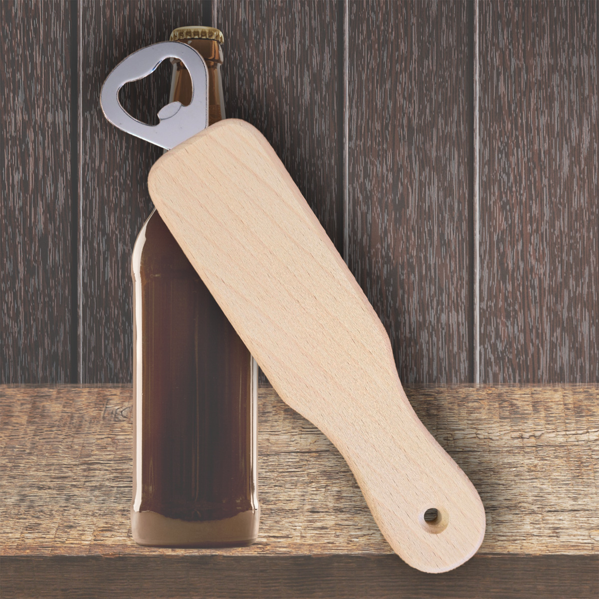Middel bieropener met eigen ontwerp print
