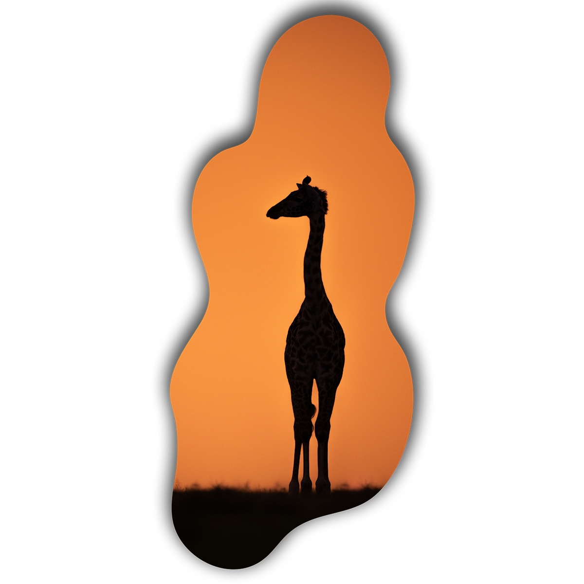 organische vorm met giraf silhouet wanddecoratie