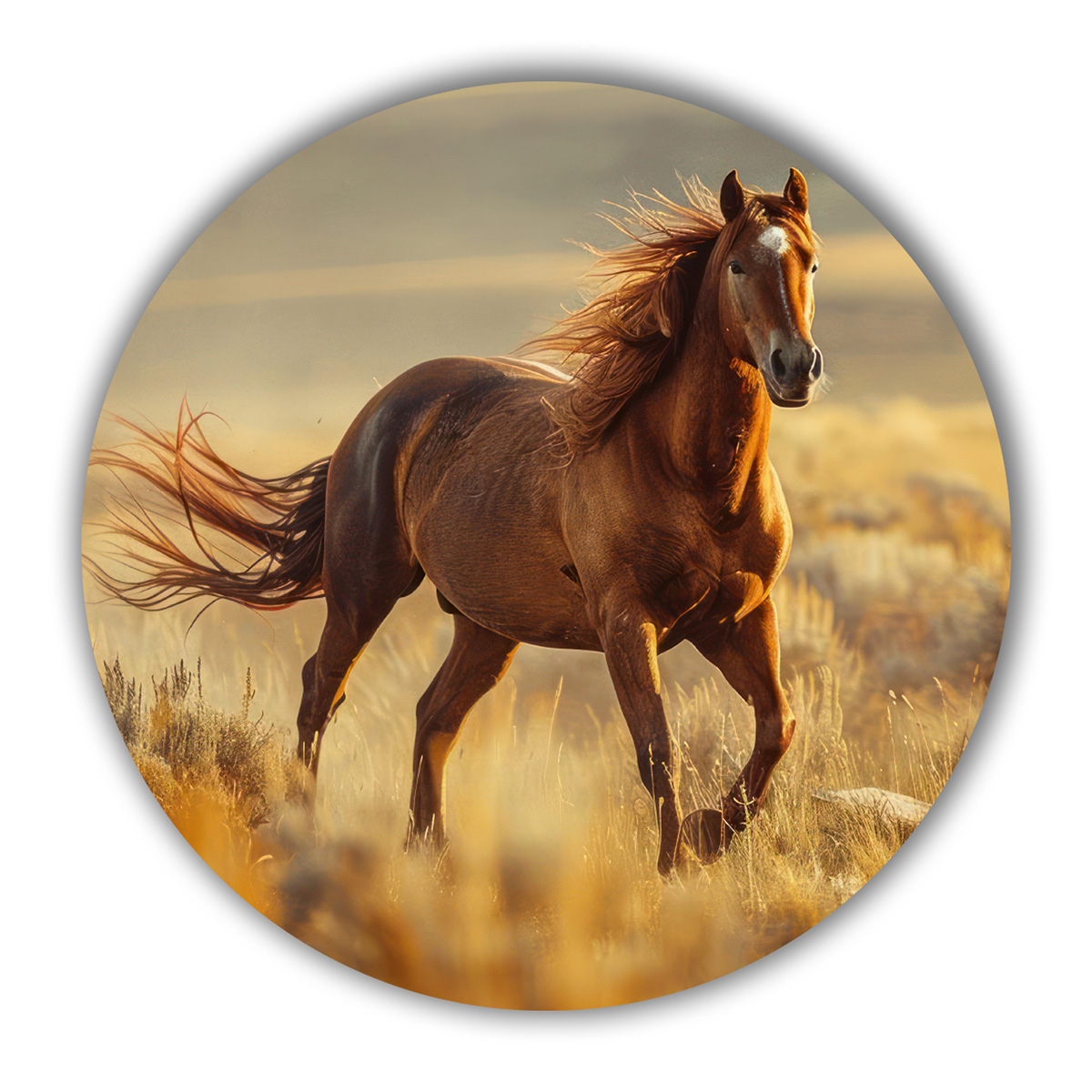 wandcirkel met galopperend paard wanddecoratie