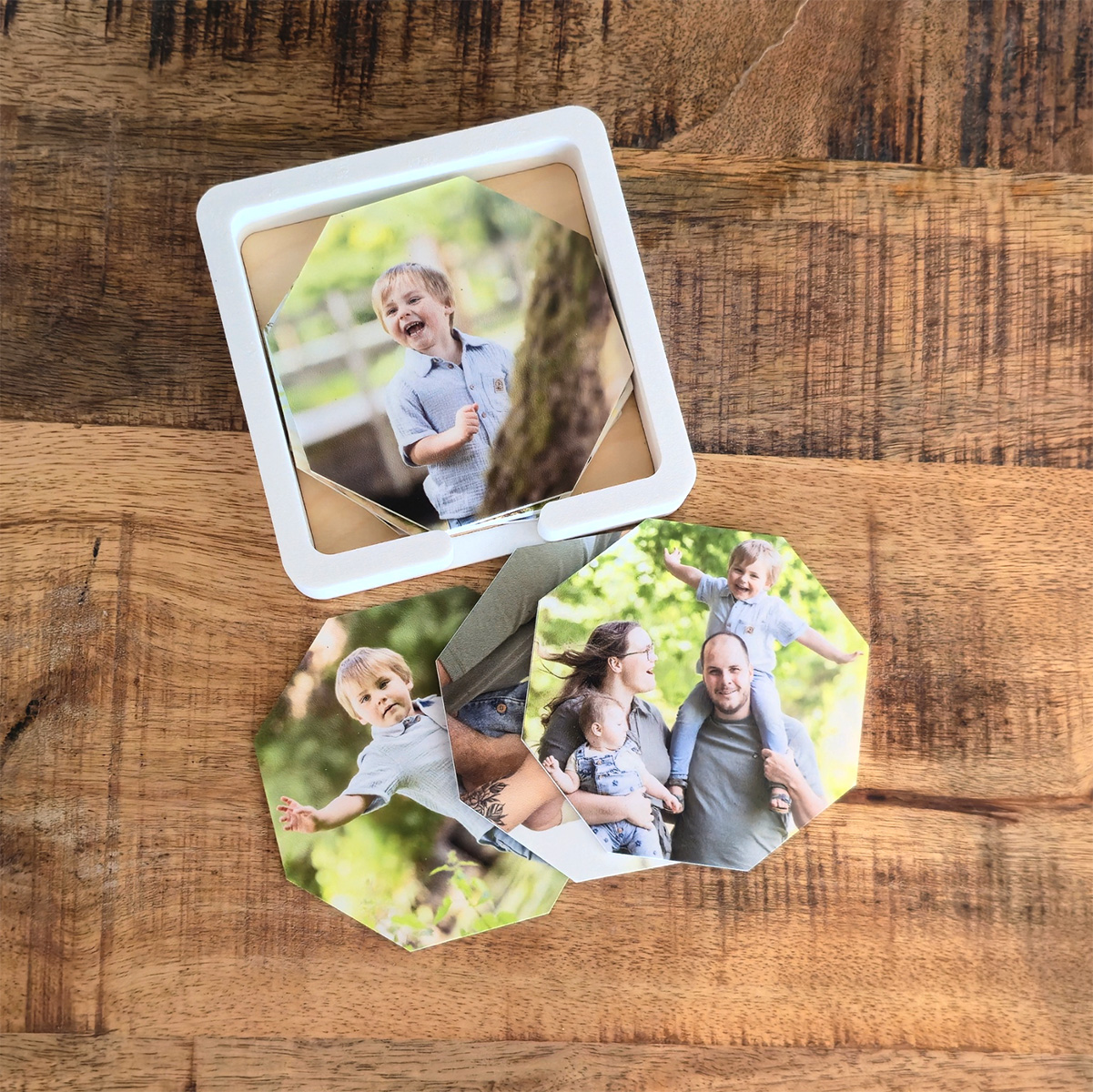 onderzetters met eigen foto achthoek