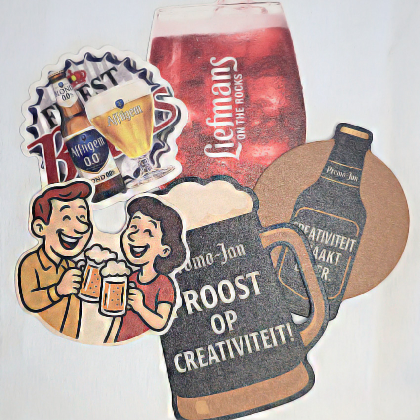bierviltjes in eigen vorm gesneden