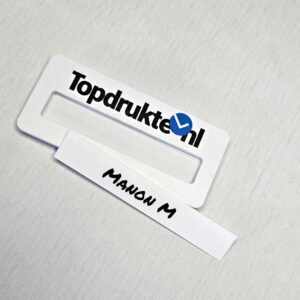 2mm polystyreen met kaartjes verwisselbare naambadge