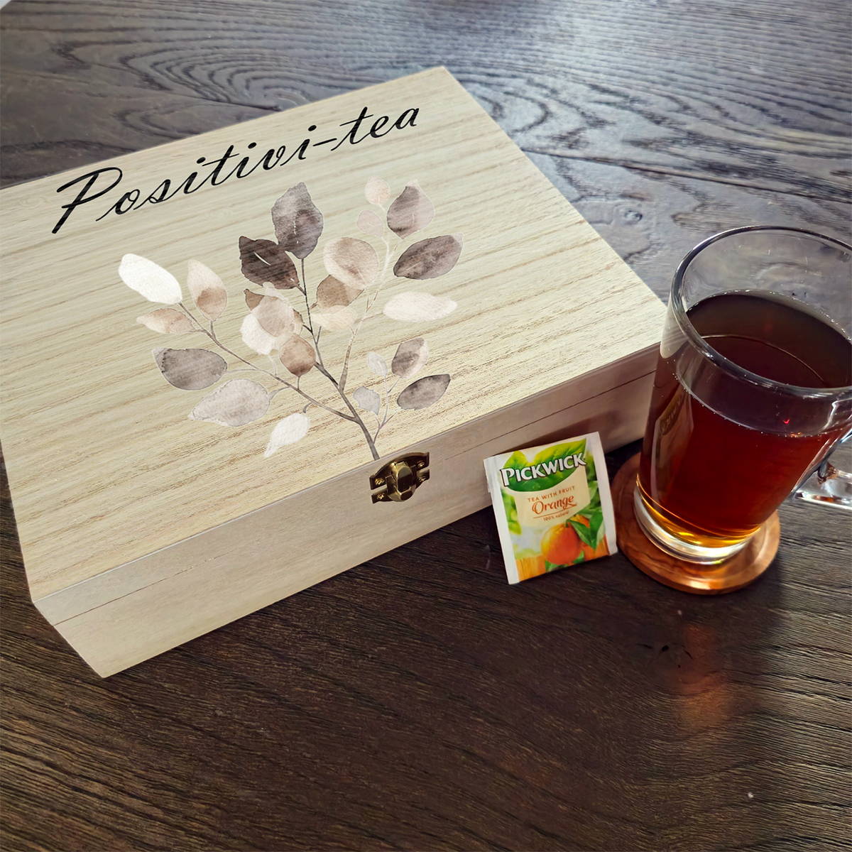 Theedoos 12 vakken positivi-tea print