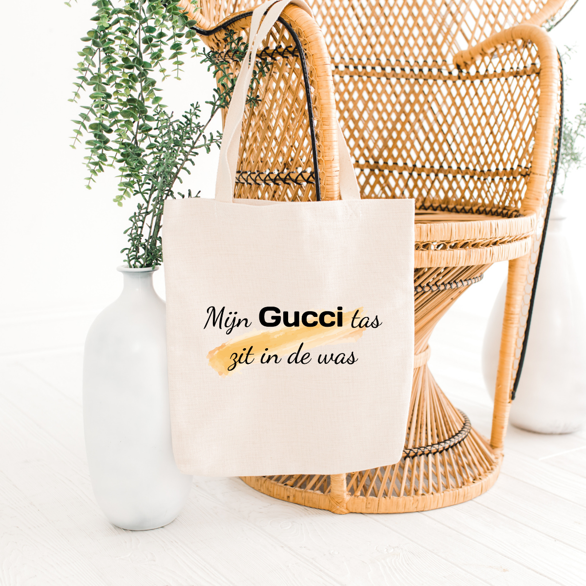 canvas tas mijn gucci tas zit in de was