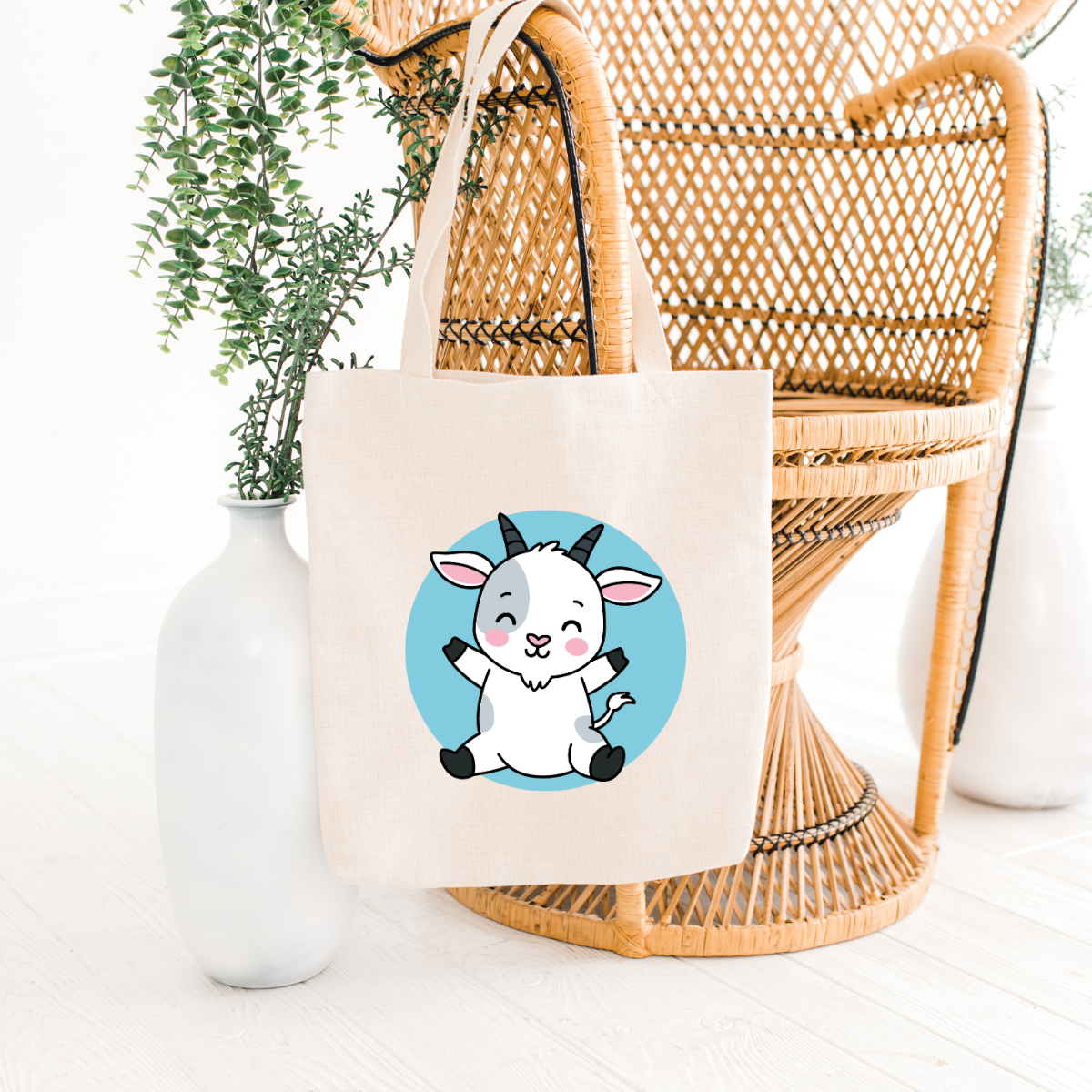 canvas tas schattige geit