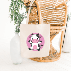 canvas tas schattige koe