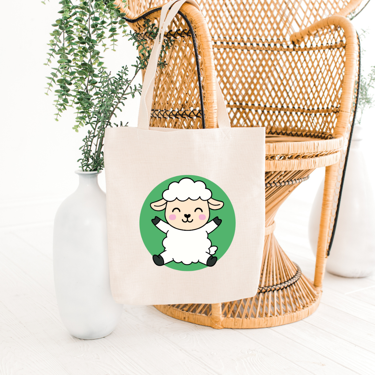 canvas tas met schattige schaap