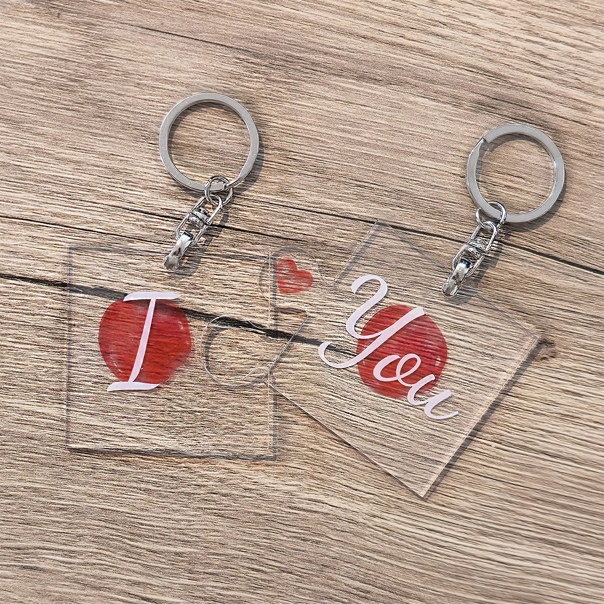 Acrylaat sleutelhanger puzzelstukjes set van 2