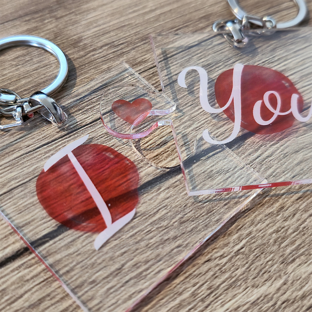 Acrylaat sleutelhanger puzzelstukjes set van 2