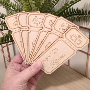 houten coupons valentijnsdag