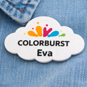 Naambadge met eigen logo en naam