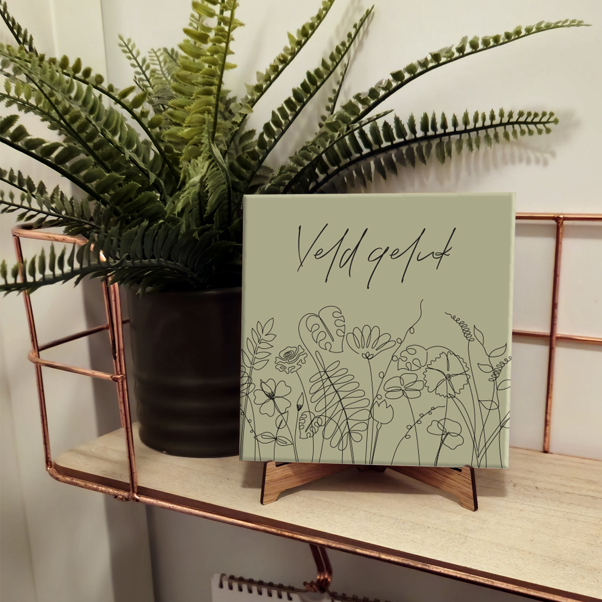 Tegeltje Veld geluk Groen