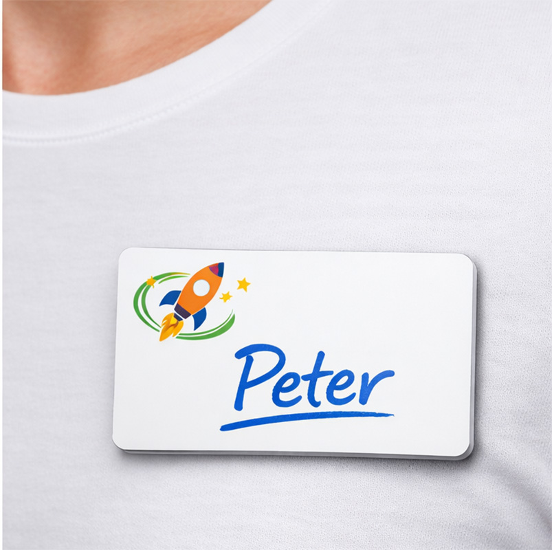 naambadge whiteboard folie rechthoek voorbeeld