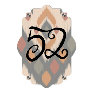 naambordje boho style met terra kleuren oosterse vormen