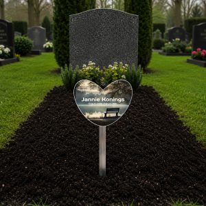 aluminium grafmarkeerder met full colour bedrukking personaliseerbaar met eigen tekt en of foto