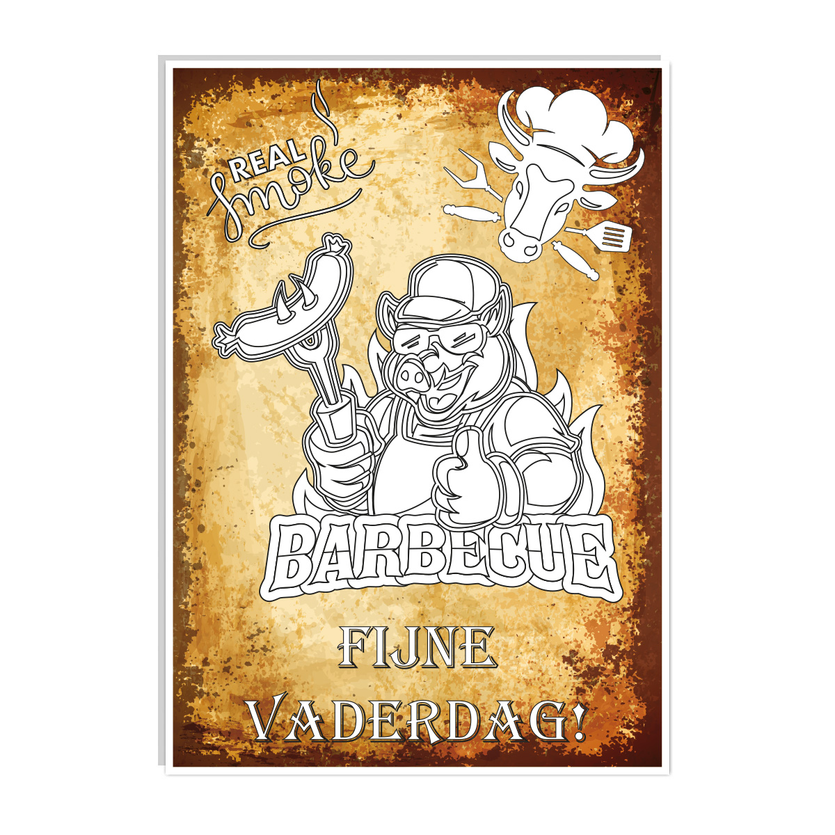 XXL kleurplaat BBQ fijne vaderdag