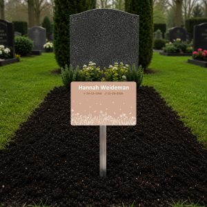 tijdelijke grafmarkeerder met eigen naam