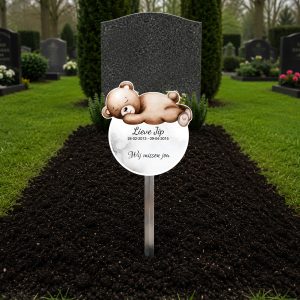 tijdelijke grafmarkeerder. Dibond bordje voor op het graf