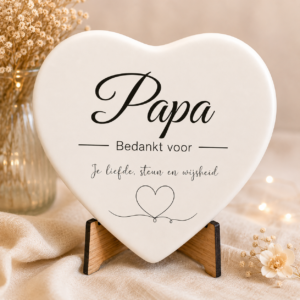 Vaderdag hartjes tegeltje met eigen opdruk gepersonaliseerd