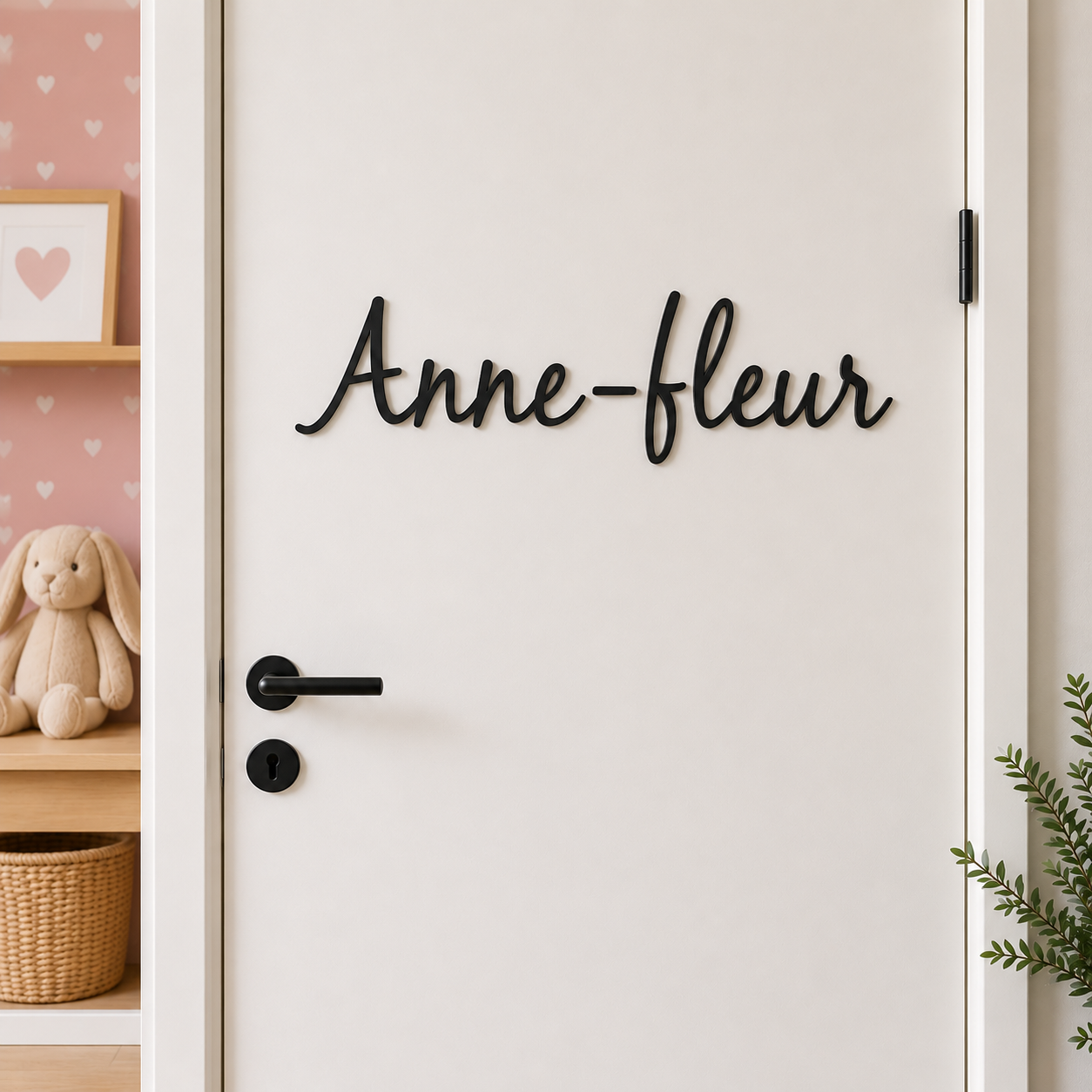 gepersonaliseerde naam uitgesneden uit verschillende materialen hout/acrylaat
