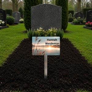 tijdelijke grafmarkeerder met eigen naam