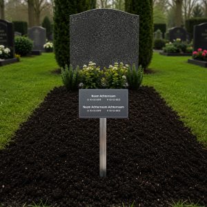 tijdelijke grafmarkeerder met gepersonaliseerde namen