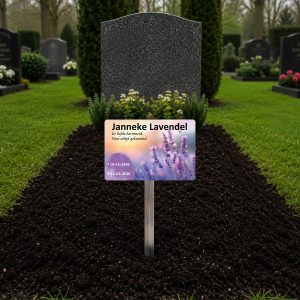tijdelijke grafmarkeerder met eigen naam