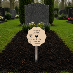 tijdelijke grafmarkeerder met eigen tekst of ontwerp