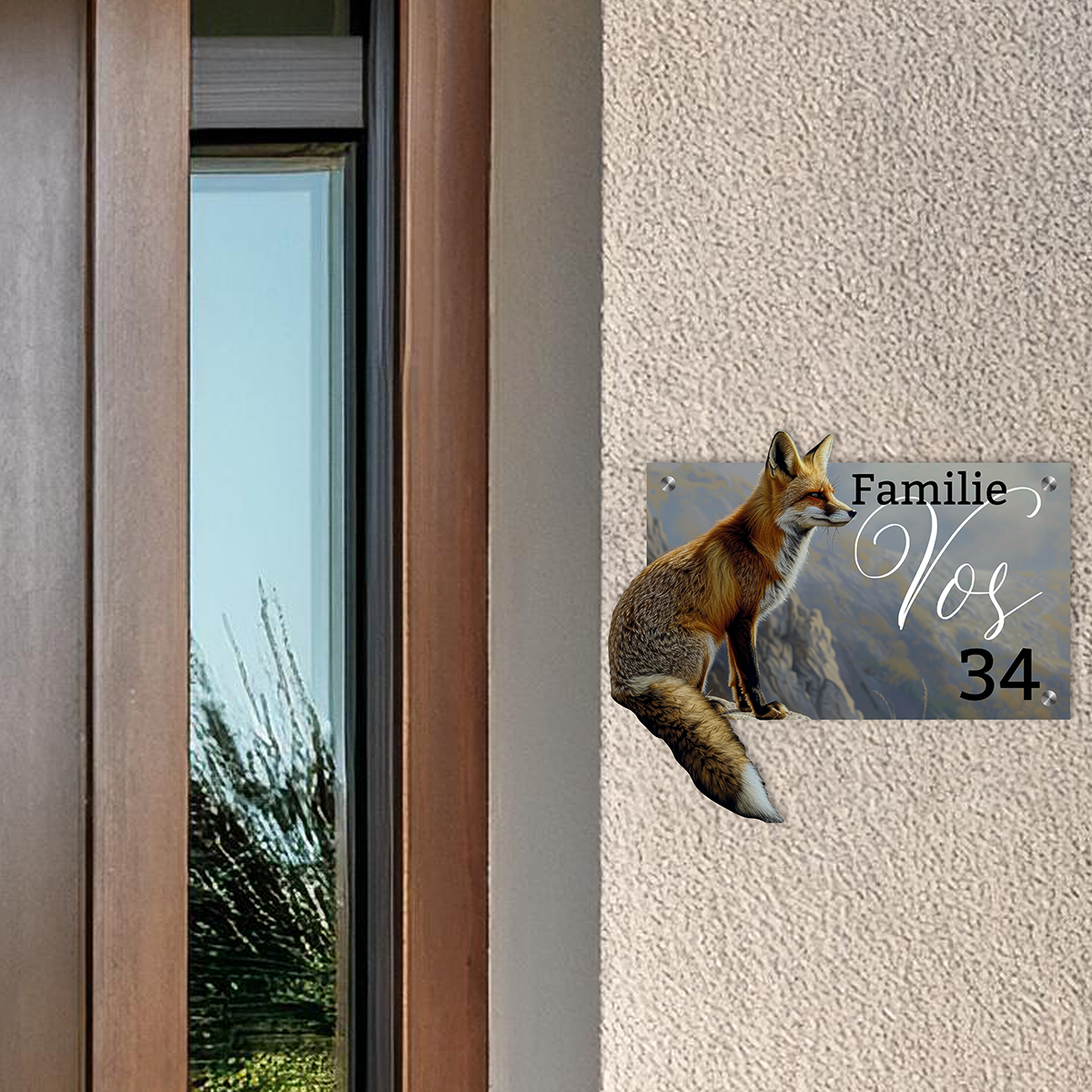 naambordje met vos gepersonaliseerd met eigen tekst