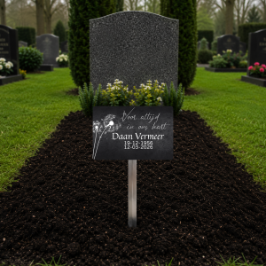 tijdelijke grafmarkeerder met eigen tekst of ontwerp