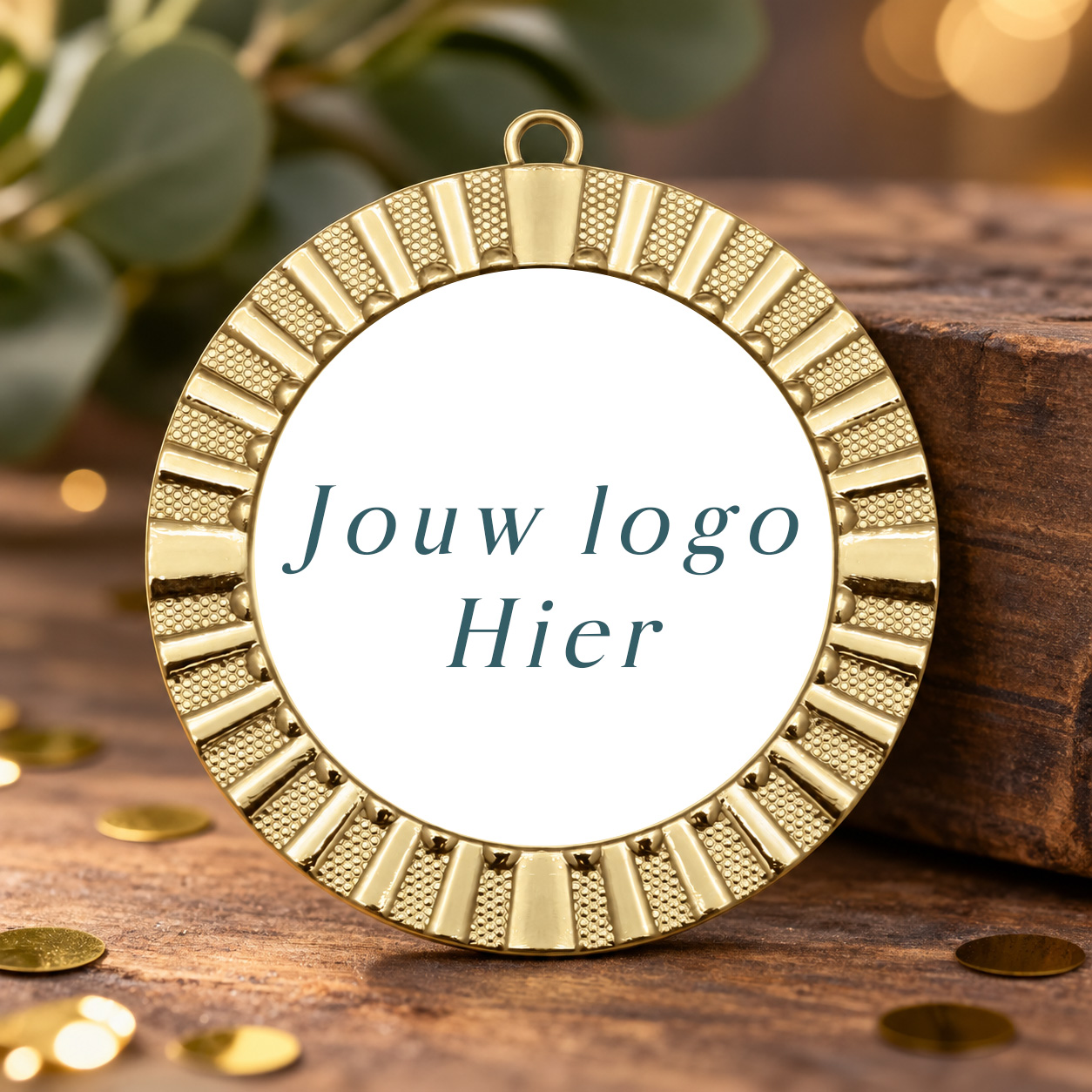 Gouden medaille met jouw logo hier
