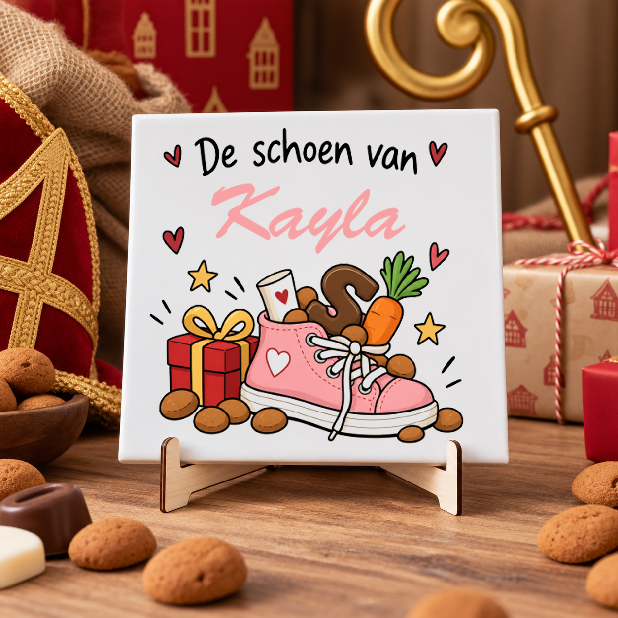 sinterklaas tegeltje met schoentje en eigen naam